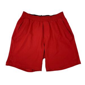 Lululemon Swim Shorts Mens S Small‎ Ruby Red Channel Cross Brief Lined Trunks